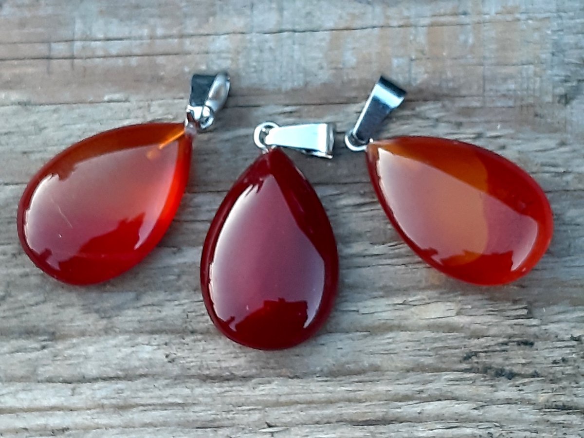 Edelsteen Carneool druppel hanger